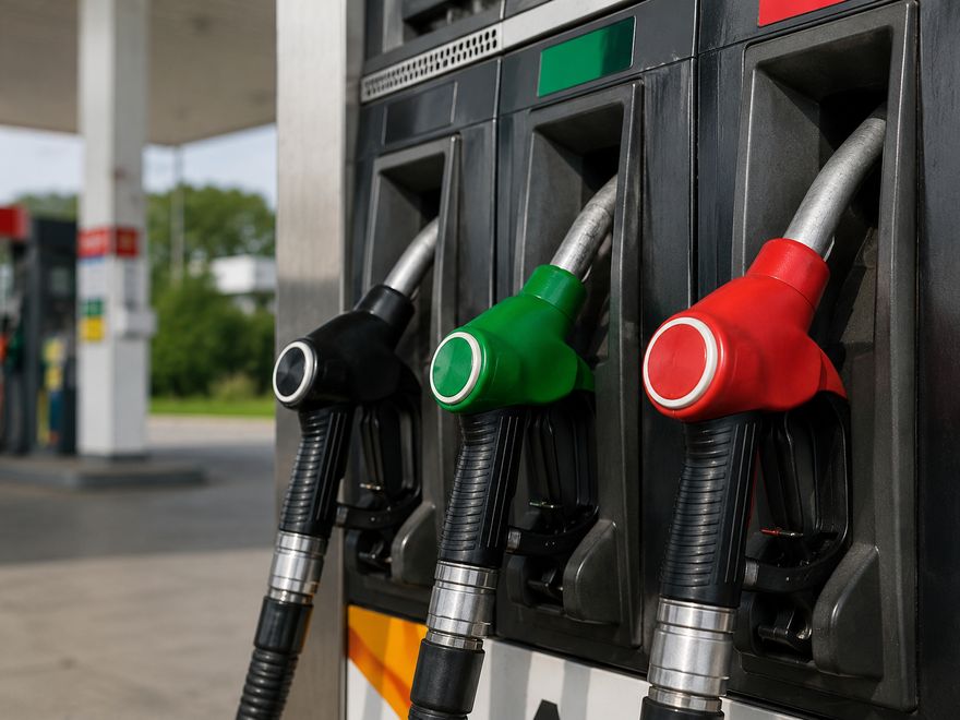 Fuel dispensing nozzles at a filling station